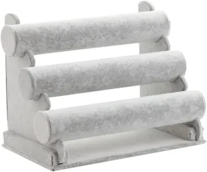 1 PCS Bracelet Holder Jewelry Display Stand Emeral Bracelet Watch Organizer Organizer Jewelry Holder Ice Gray Velvet 3 Tier