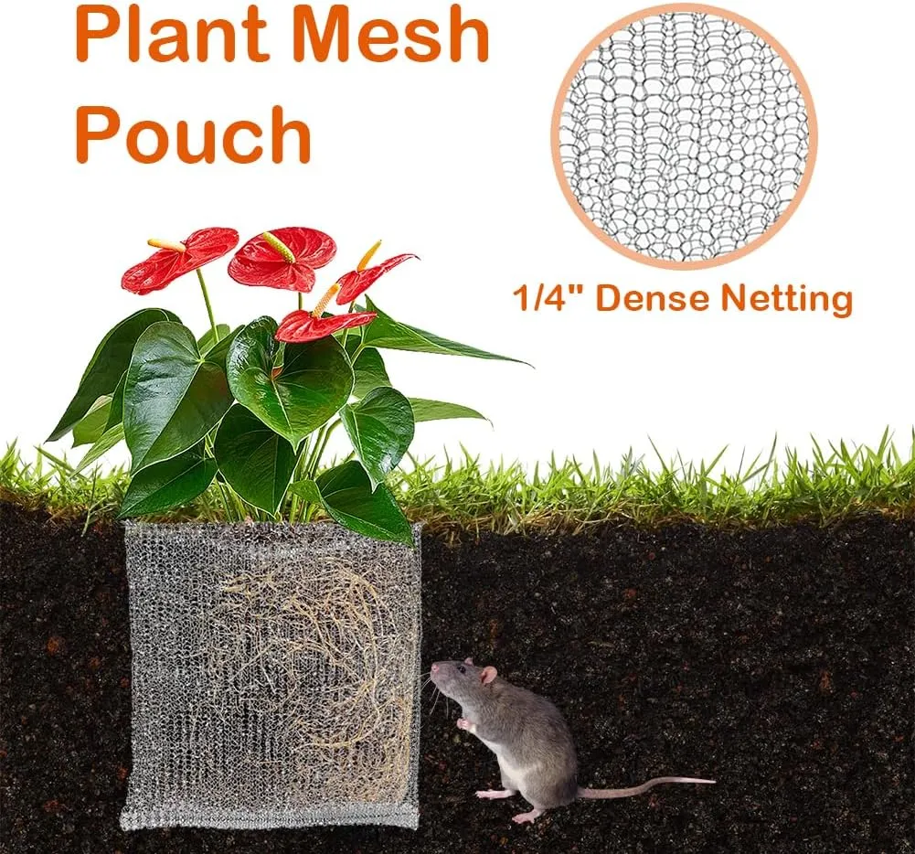 10 Pack Root Guard Gopher Proof Stainless Wire Steel Baskets, 3 Gallon Root Guard Basket, Gophers Moles Voles Mesh Baskets Underground Stainless Steel Wire for Plants Roots Protection