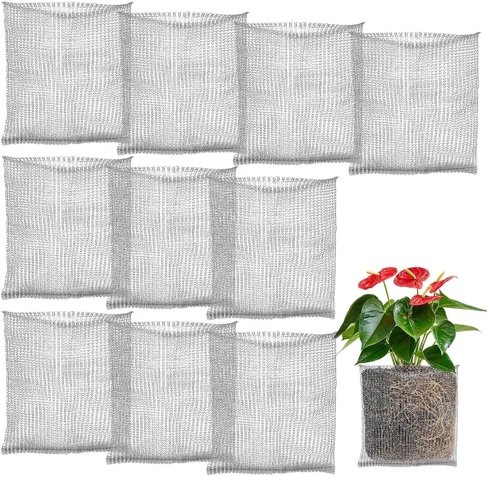 10 Pack Root Guard Gopher Proof Stainless Wire Steel Baskets, 3 Gallon Root Guard Basket, Gophers Moles Voles Mesh Baskets Underground Stainless Steel Wire for Plants Roots Protection