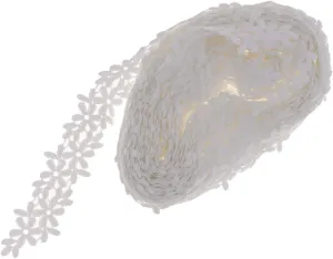 10 Yard White Lace Flowers Wedding Lace Lining for Wedding Dress Embroidered Applique