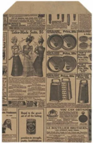100 6x9 Newspaper Print Paper Kraft Bags,Vintage Style Newsprint Favor Craft Bag
