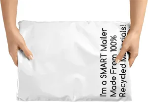 100 Count, 12x15.5 inch Eco Friendly Poly Mailers 100% Recycled Packaging Envelopes Supplies Mailing Bags 2.5 Mil Thick - SMART Mailer