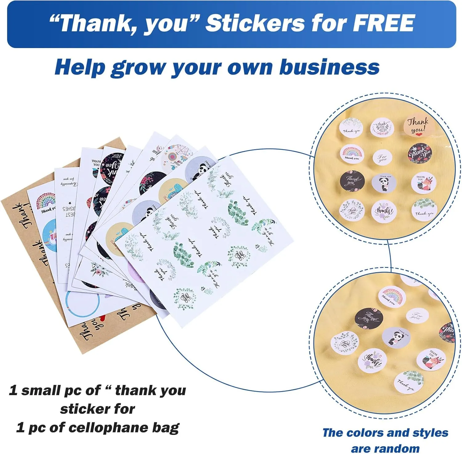 100 pcs 13" x 19" Large Clear Resealable Cellophane Bags for Packaging Products Self-sealing Gift Bags Self-adhesive Plastic Bags for Gifts Clothes Small Business Goodie Bags,Thank you Stickers