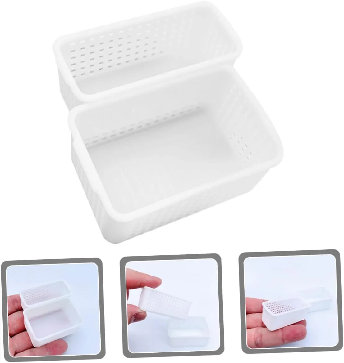 10pcs Doll House Storage Baskets Miniature Artificial Baskets for Dollhouse Accessories for Creative Play Imagination and Coordination Made of Material