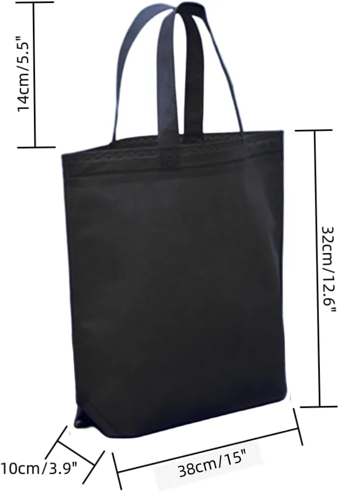 10PCS Reusable Tote Bags Travel To-Go Kicthen Dining Food Non-woven Fabric Shopping Grocery Bags with Handles
