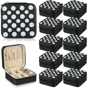 12 Pcs Volleyball Gifts for Team Bulk Volleyball Jewelry Box Small Portable Case for Team Coach Supplies (Black)