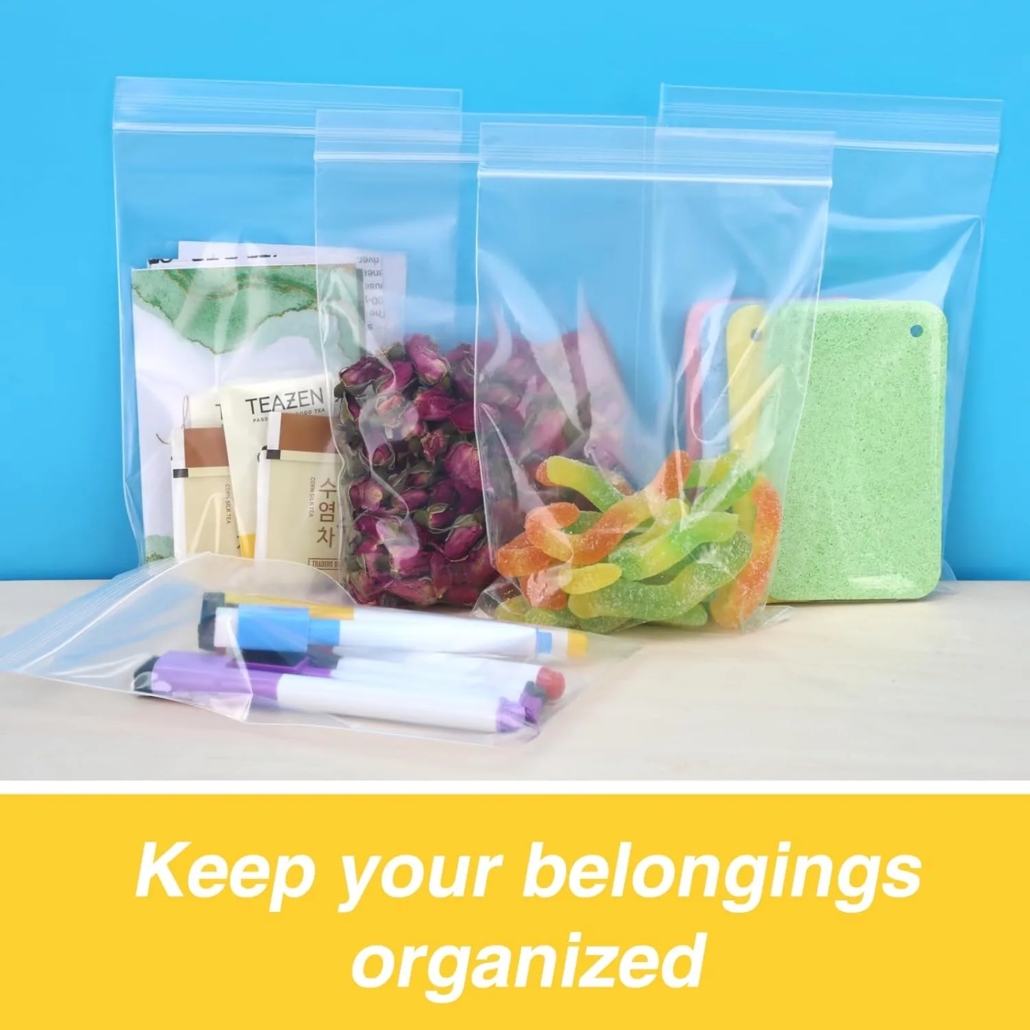 1200pcs Clear Plastic Bags, 5" x 7" Jewelry Bags, 2 Mil Thick, Zip Seal Poly Baggies for Travel, Storage, Packaging