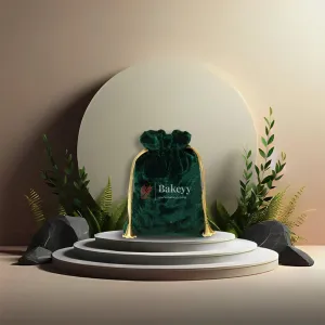 13x18 cm  | Velvet Drawstring Potli Bag | Green Colour |  Pack of 10 | Luxurious Gift & Storage Pouch|