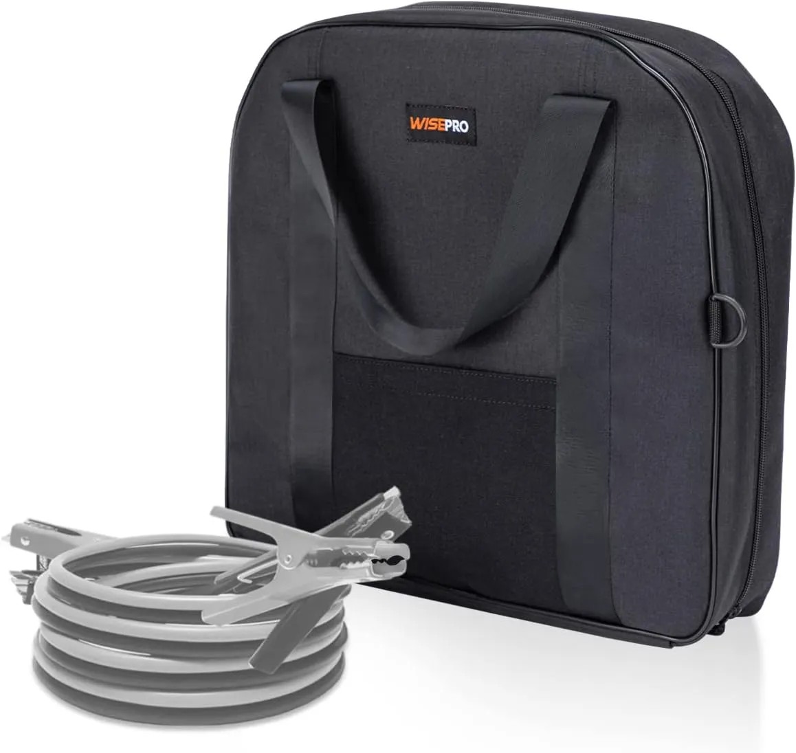 15 Inch Jumper Cable Bag, Heavy Duty Storage Bag, Water Resistant Organizer for EV Charging Cables, Cords and Hoses (Black)