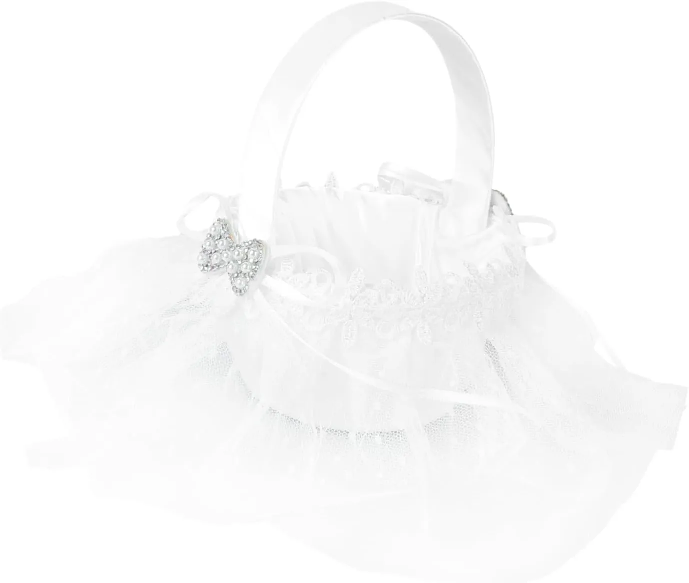 1Pc Creative Lace Wedding Flower Basket Elegant Bridesmaid Flower Holder and Reusable Wedding Flower Container for Ceremony and Celebration