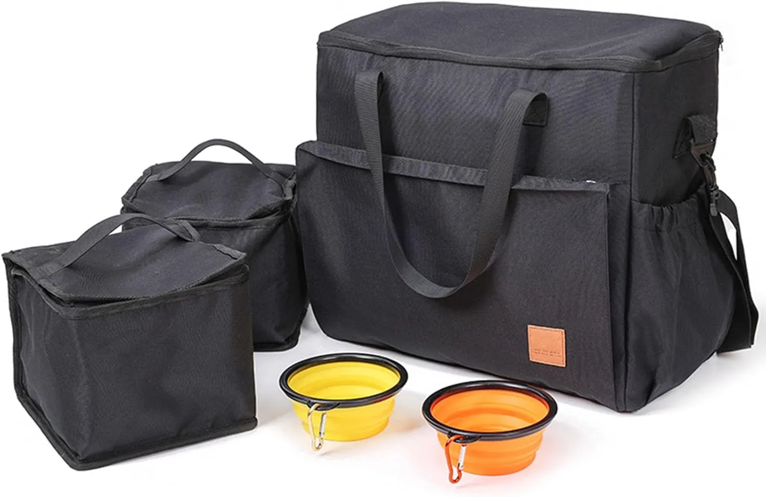 1set Large Capacity Dog Tote Bag Outdoor Dog Treat Carries Puppy Crossbody Bag with Foldable Bowl Pet Supplies