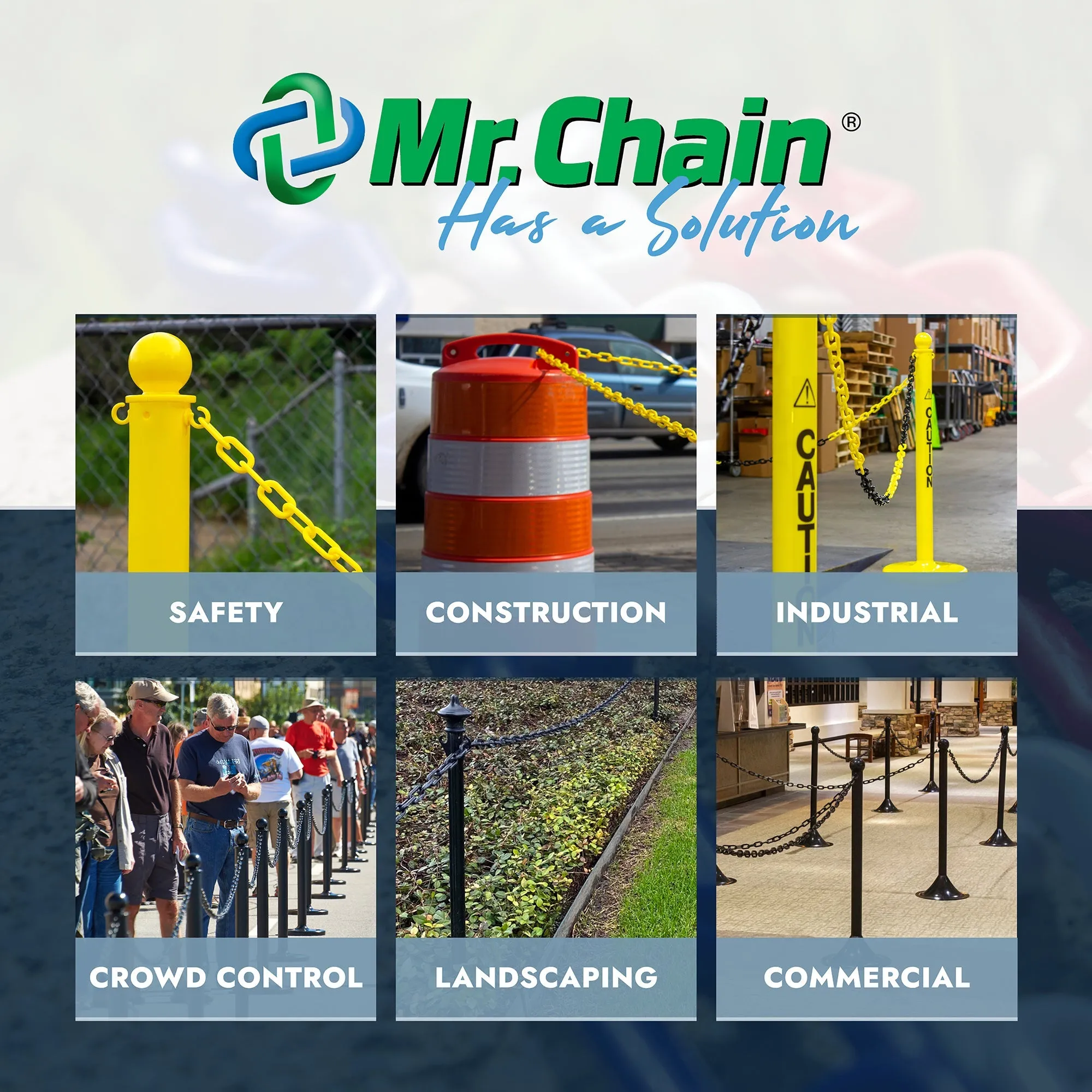 2 Inch Heavy Duty Plastic Chain (Pail, 65 Feet)