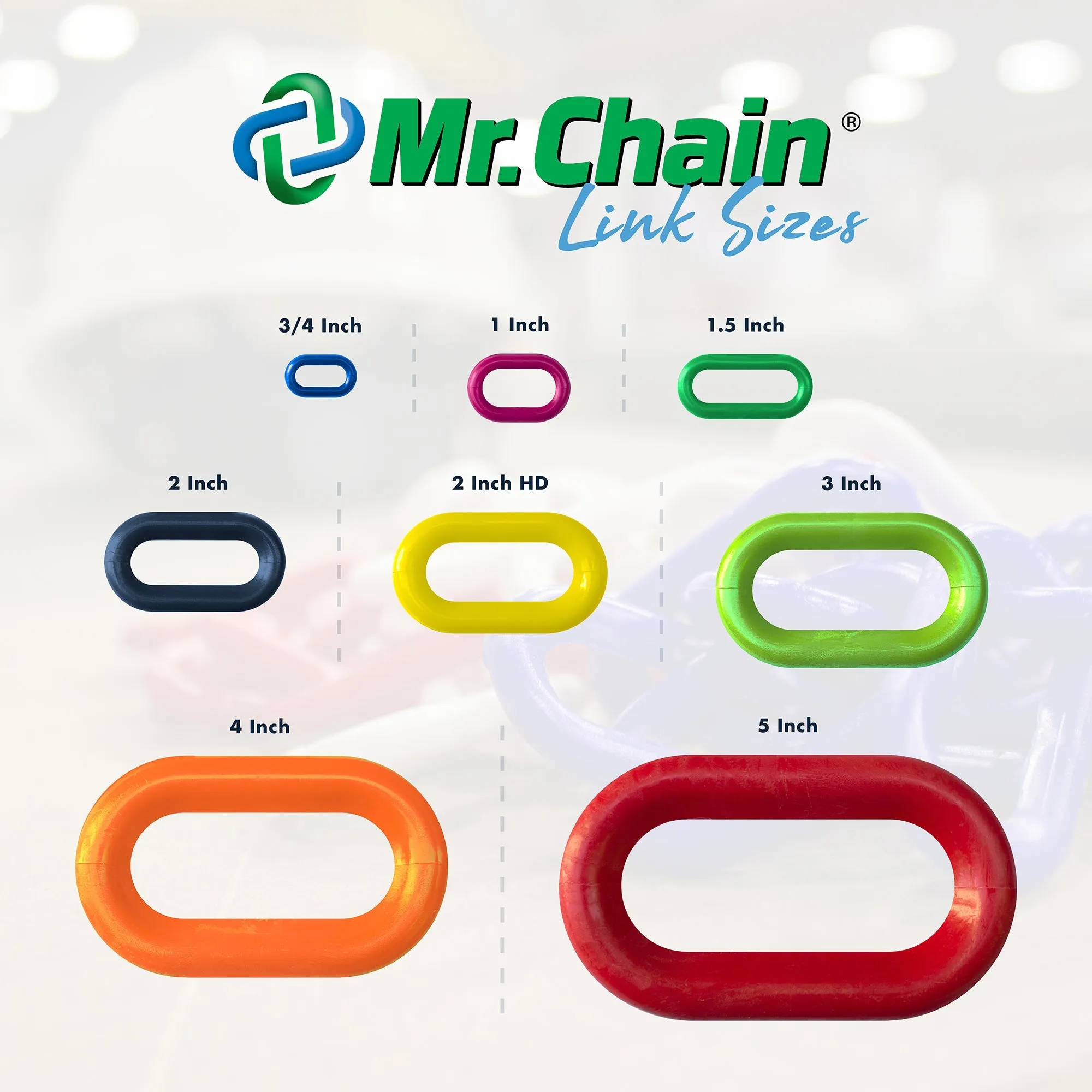 2 Inch Heavy Duty Plastic Chain (Pail, 65 Feet)