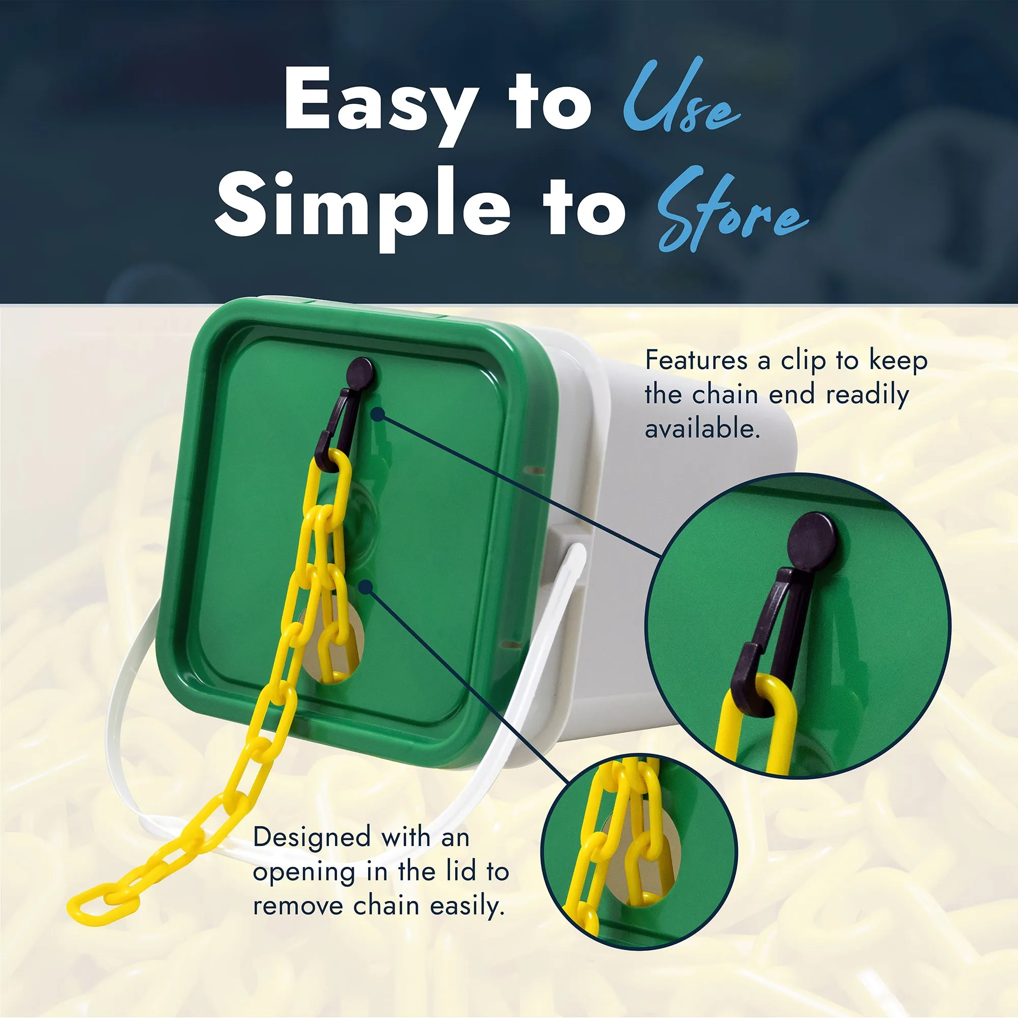 2 Inch Heavy Duty Plastic Chain (Pail, 65 Feet)
