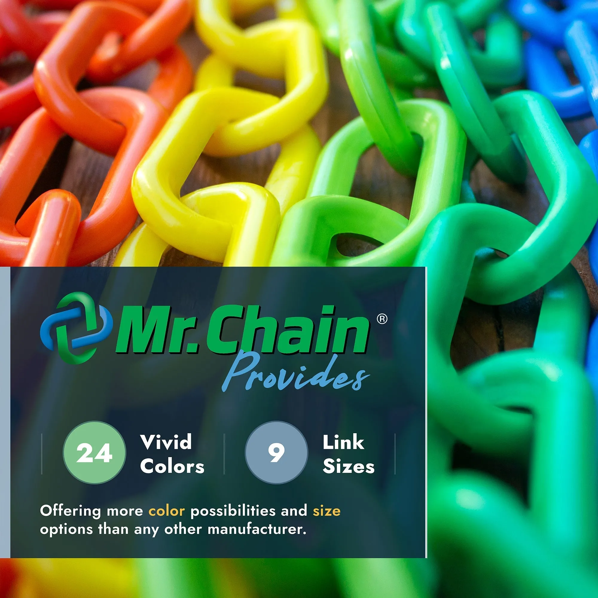2 Inch Heavy Duty Plastic Chain (Pail, 65 Feet)