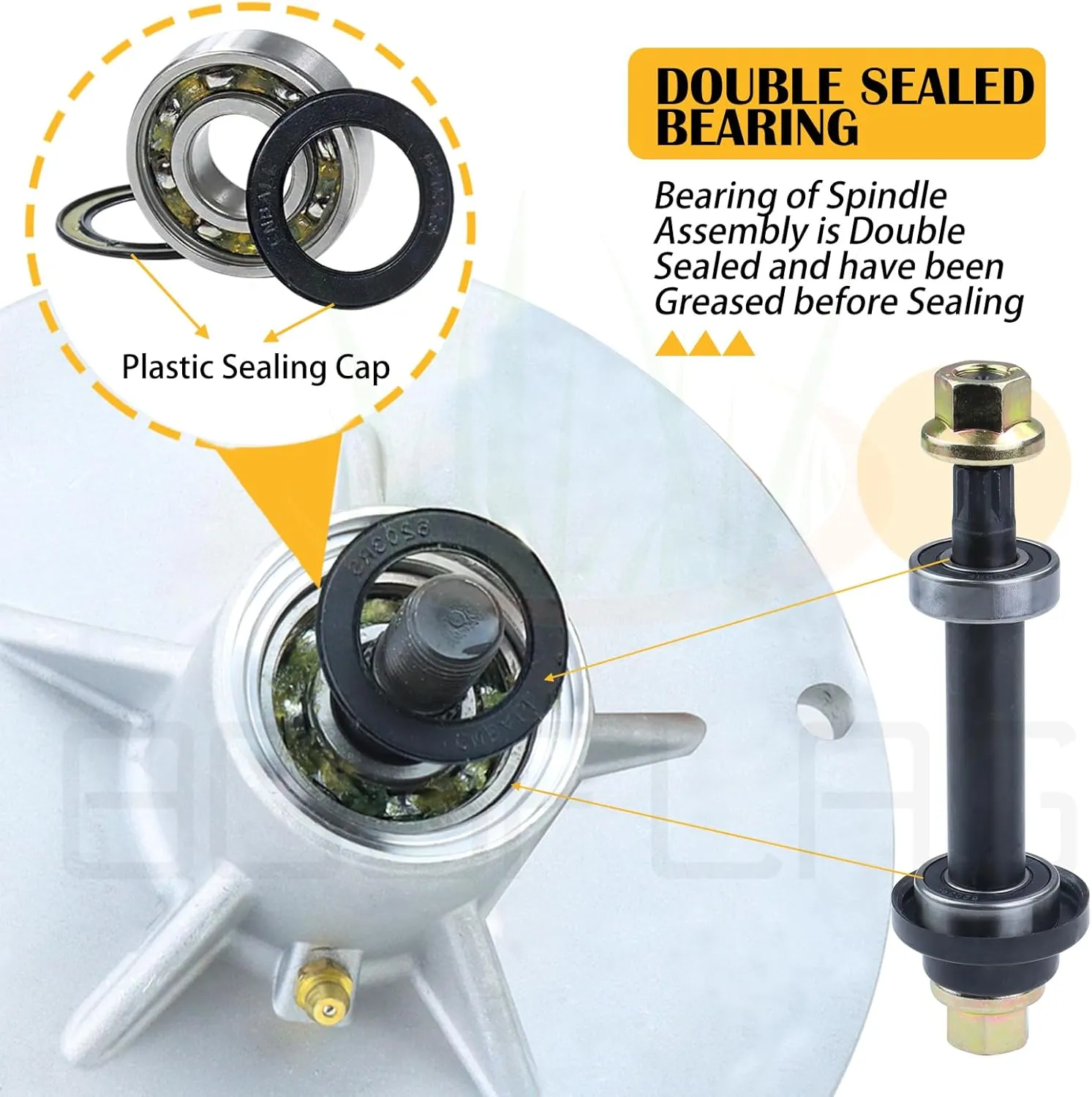 2 Pack 1001200MA Spindle Assembly with 494199M Pulley Replaces Murray 1001200MA Jackshaft Assembly Murray 1001200 7601127MA 1001194MA 721447 726958 726959 for Murray 42 inch Deck Spindle