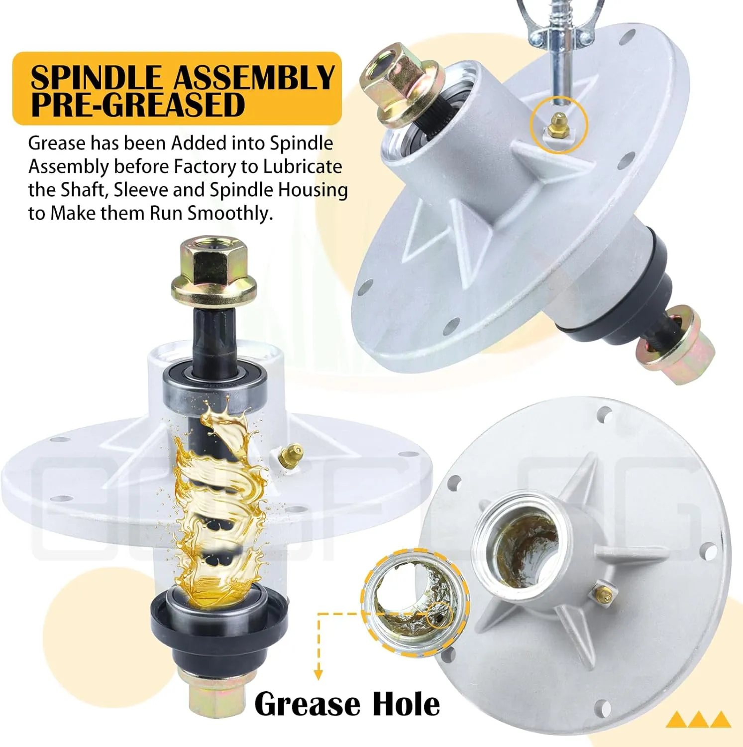 2 Pack 1001200MA Spindle Assembly with 494199M Pulley Replaces Murray 1001200MA Jackshaft Assembly Murray 1001200 7601127MA 1001194MA 721447 726958 726959 for Murray 42 inch Deck Spindle