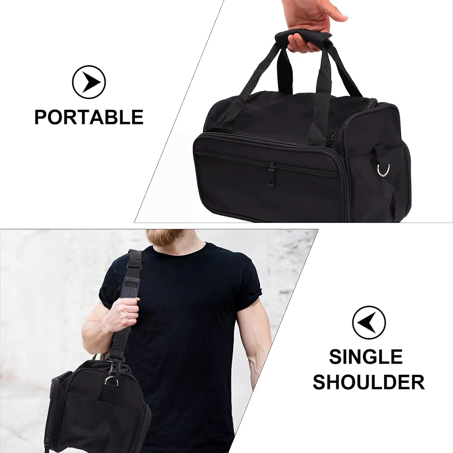 2 Pcs Hairdressing Kit Handbags Travel Makeup Kit Large-Capacity Cosmetic Organizer Hairdressing Set, Black, 33X22X19.5CM