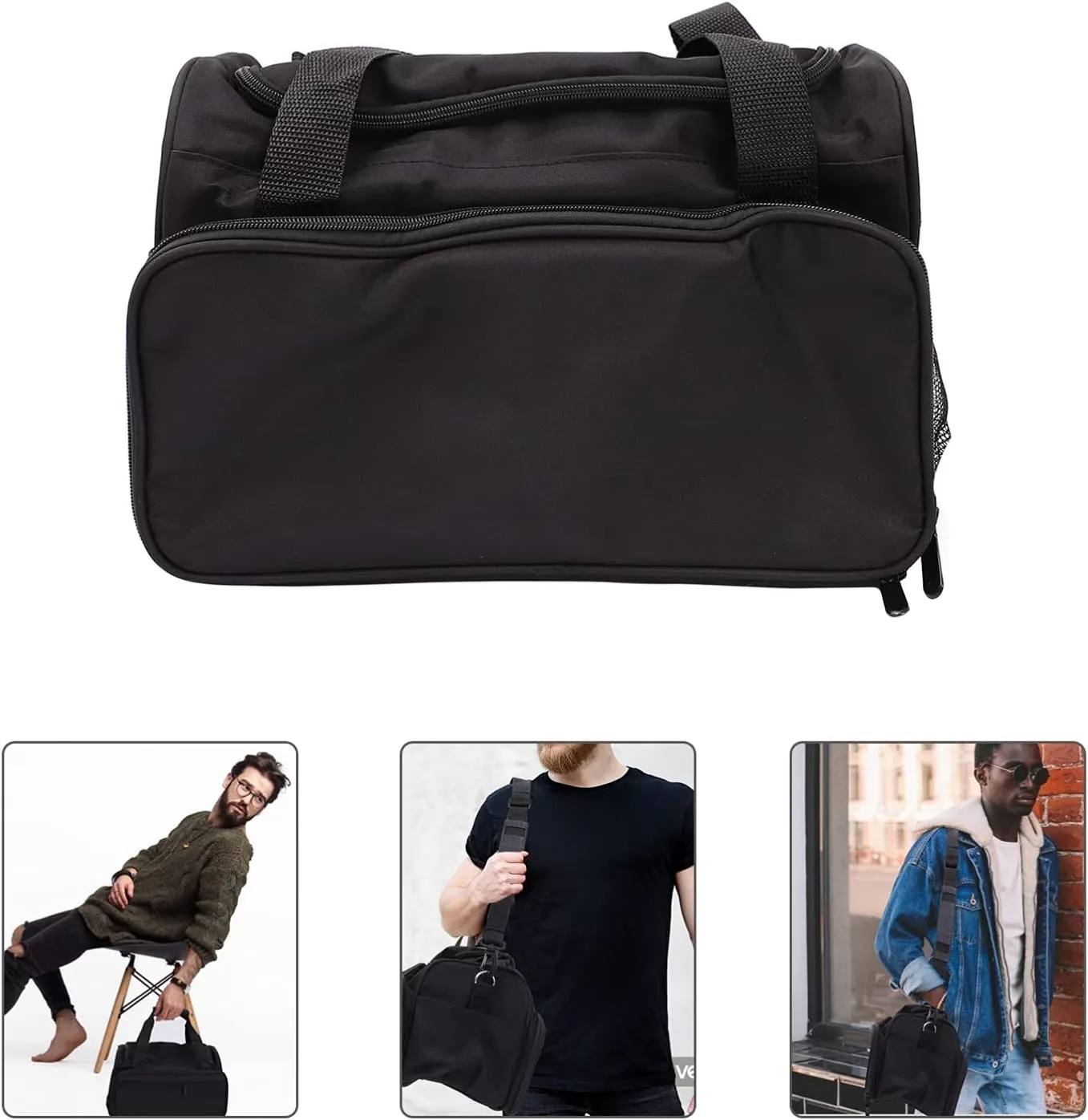 2 Pcs Hairdressing Kit Handbags Travel Makeup Kit Large-Capacity Cosmetic Organizer Hairdressing Set, Black, 33X22X19.5CM