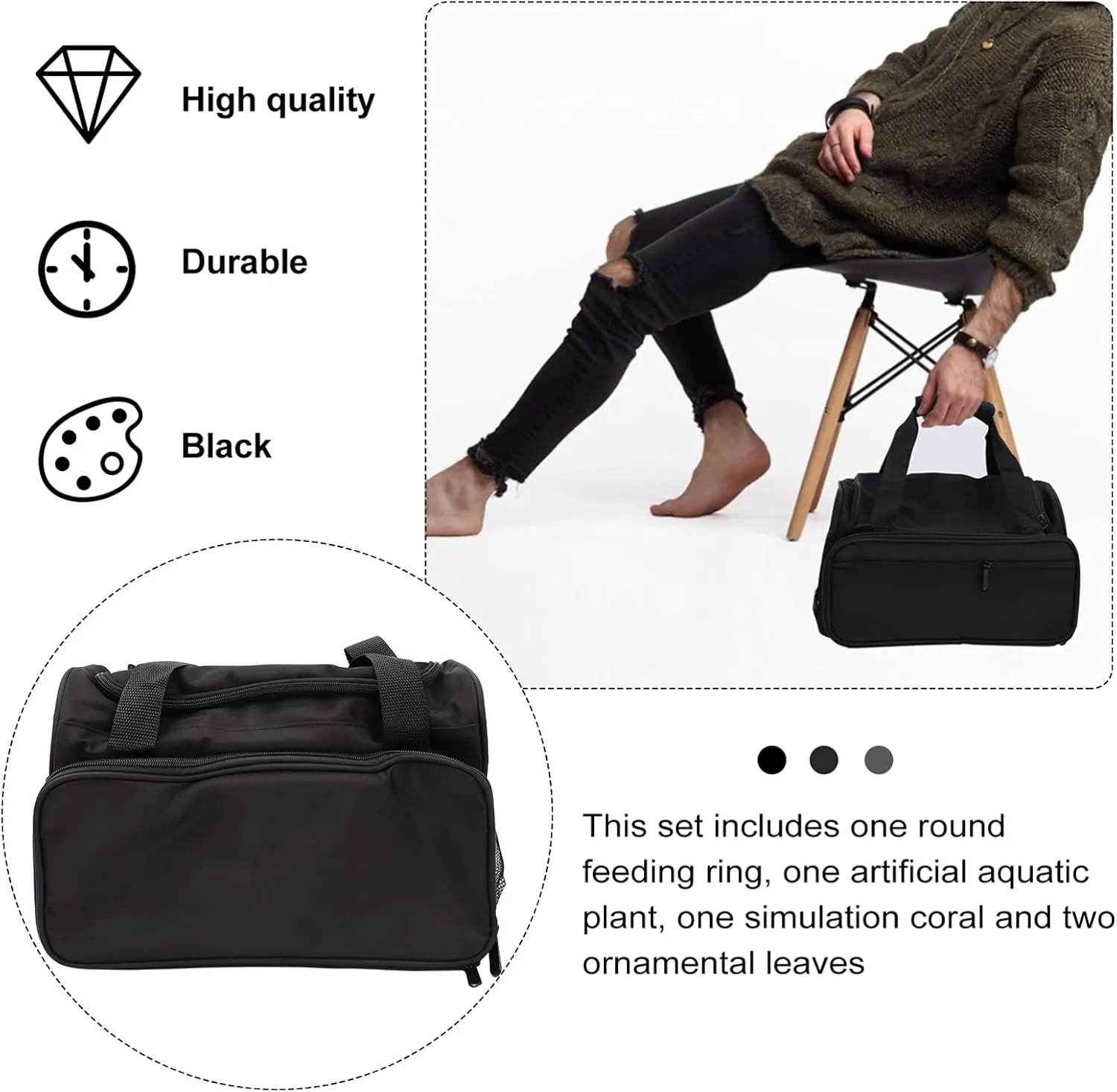 2 Pcs Hairdressing Kit Handbags Travel Makeup Kit Large-Capacity Cosmetic Organizer Hairdressing Set, Black, 33X22X19.5CM