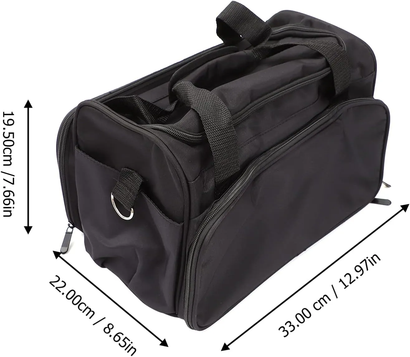 2 Pcs Hairdressing Kit Handbags Travel Makeup Kit Large-Capacity Cosmetic Organizer Hairdressing Set, Black, 33X22X19.5CM