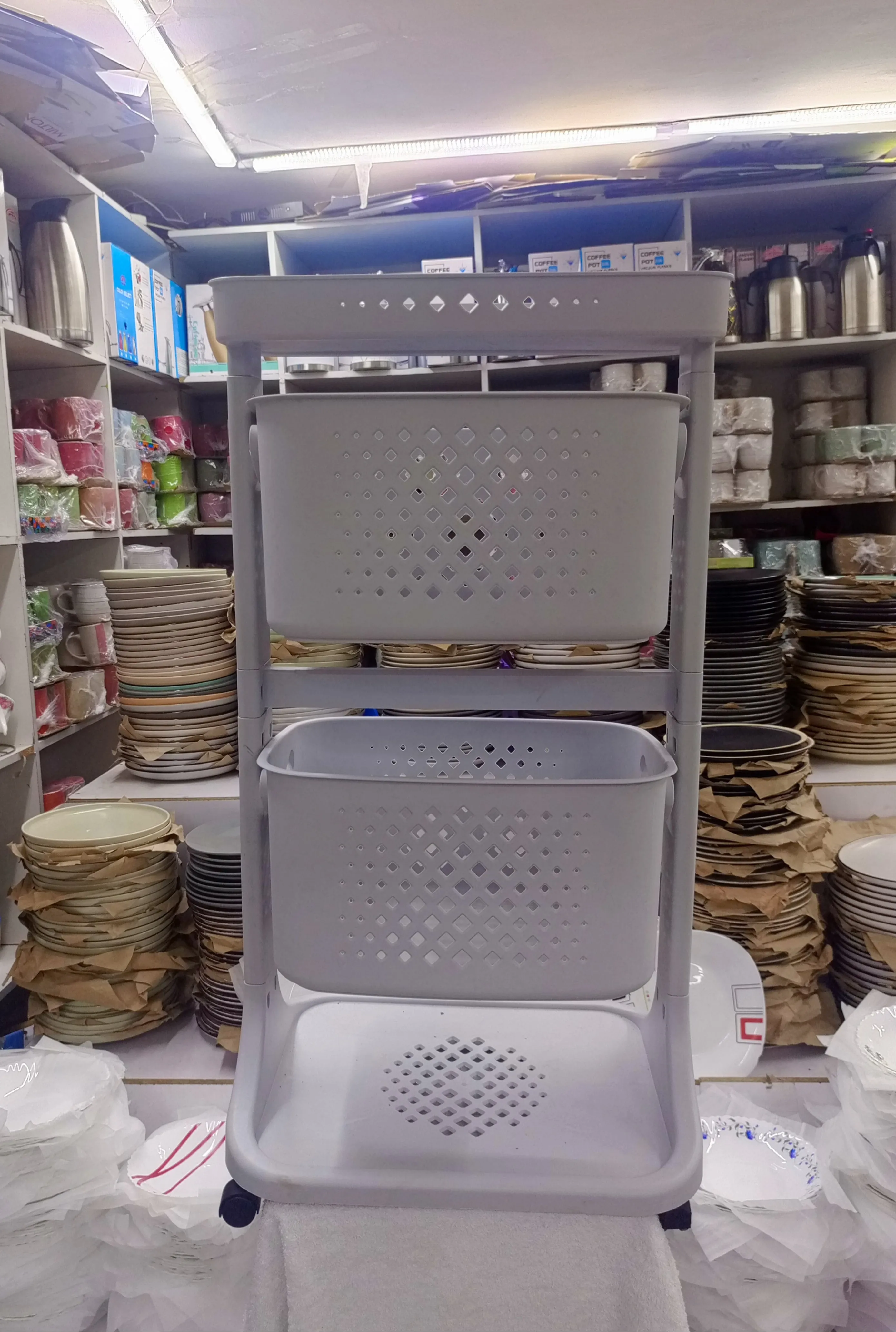2-Tier Plastic Storage Basket