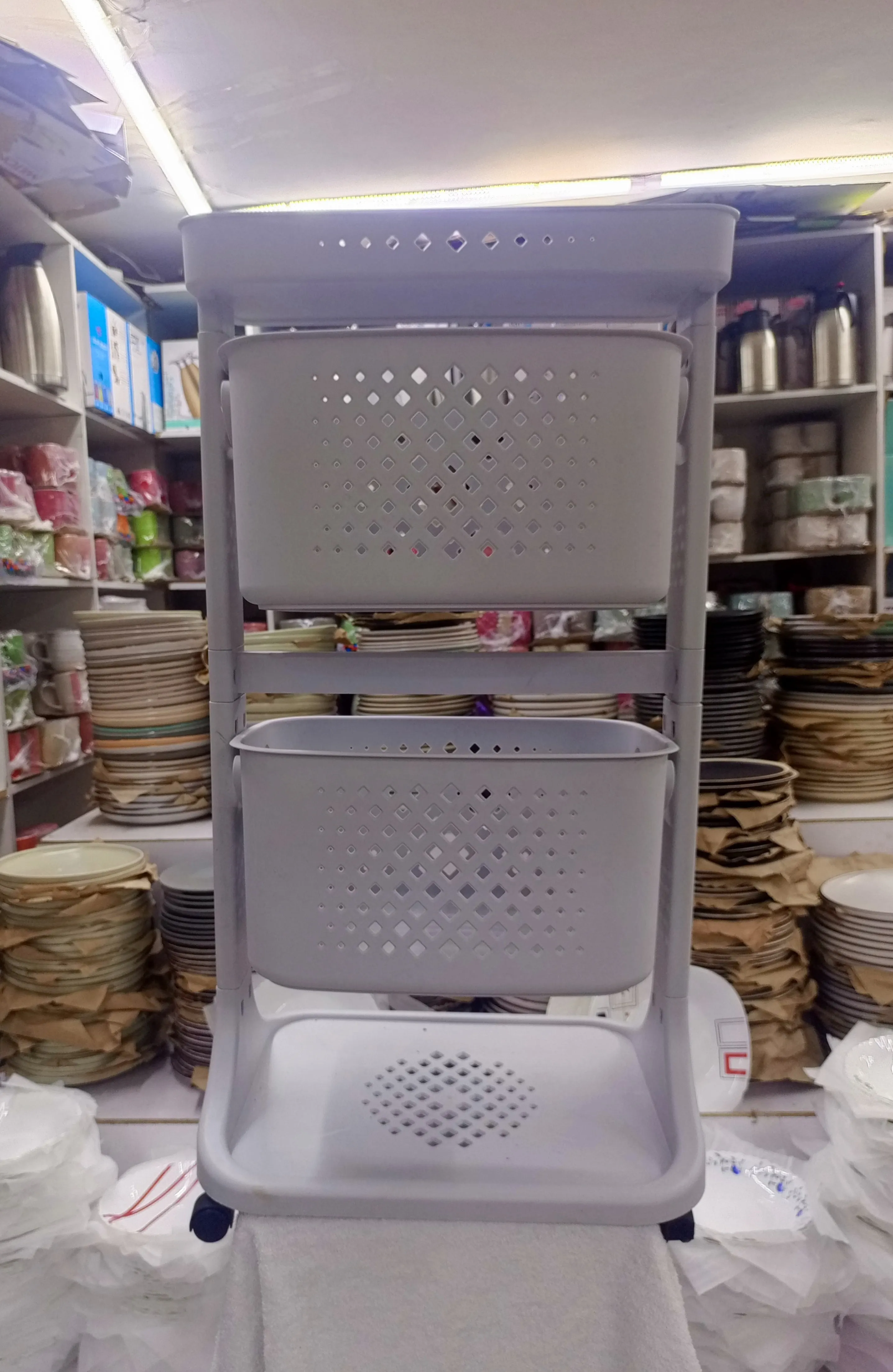 2-Tier Plastic Storage Basket