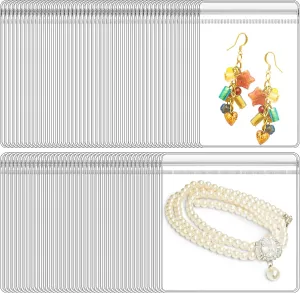 200 Pieces Clear PVC Jewelry Bags Plastic Transparent Jewelry Rings Earrings Packing Storage Pouch Anti Tarnish Zip Lock Bags for Holding Jewelries, 3.5 x 5 Inches, 4.33 x 4.33 Inches