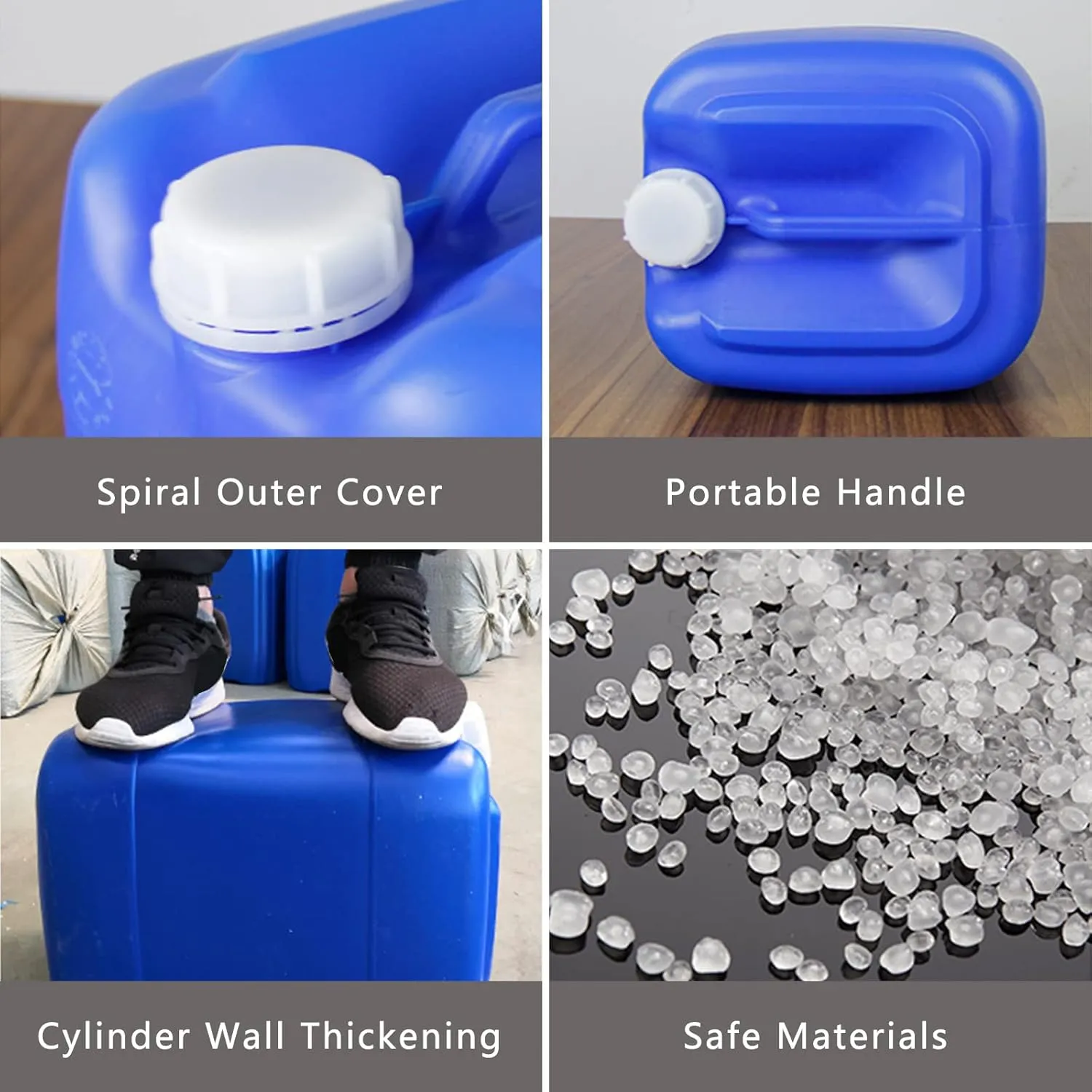 20L Stackable Water Storage Containers,Camping Water Container,Portable Large Water Tank,Emergency Water Storage for Camping and Disaster Preparedness(20L,蓝色)