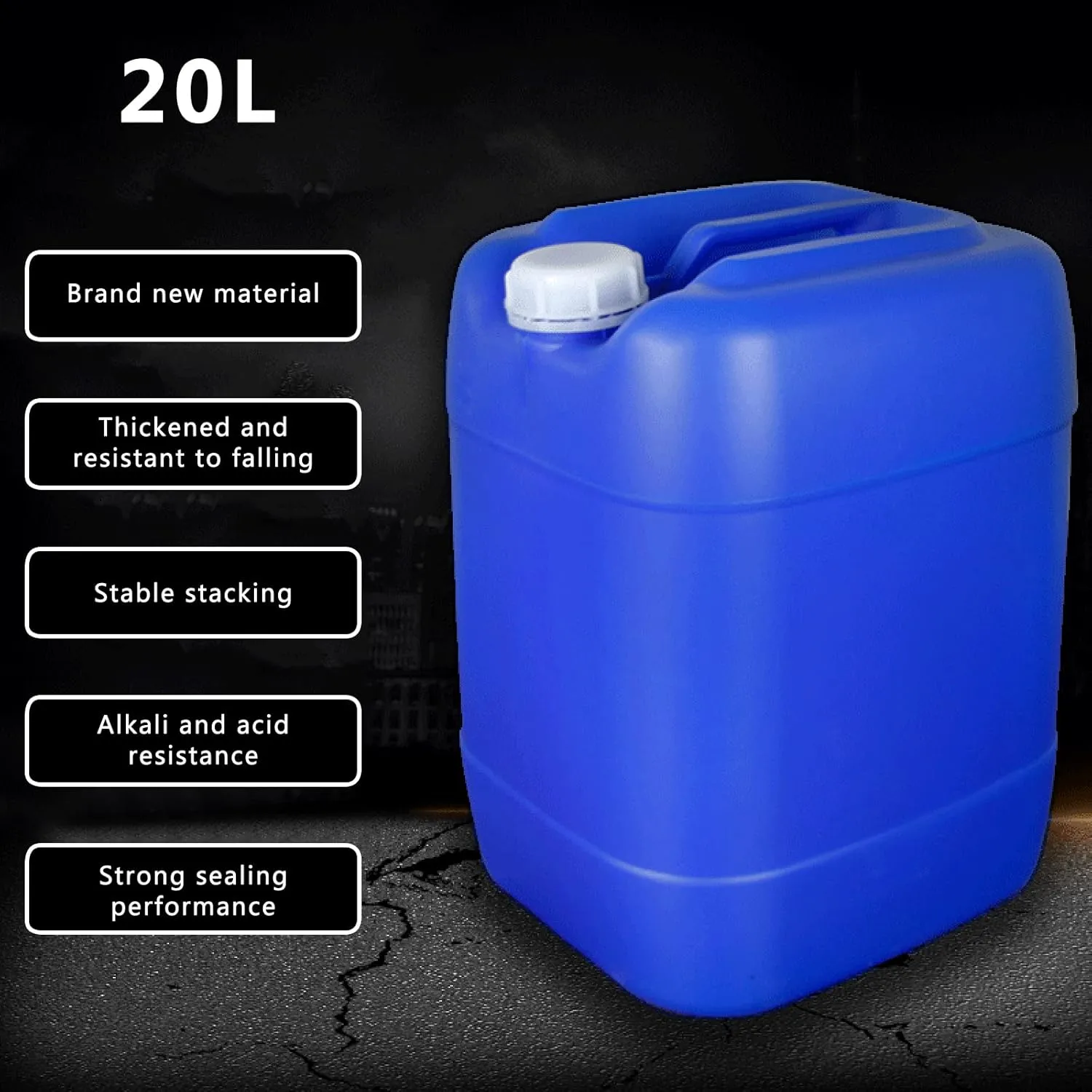 20L Stackable Water Storage Containers,Camping Water Container,Portable Large Water Tank,Emergency Water Storage for Camping and Disaster Preparedness(20L,蓝色)