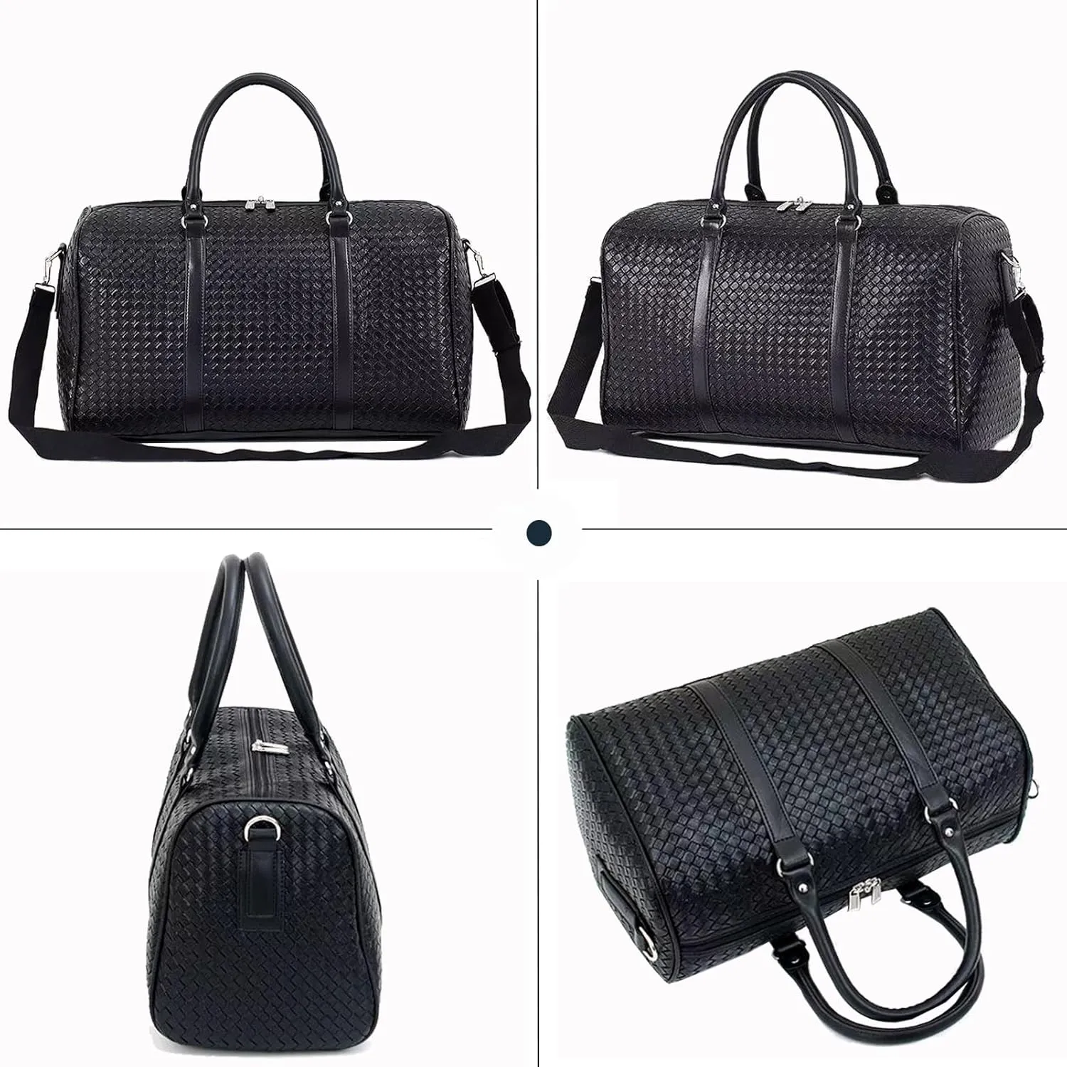 27L Small Travel Duffle Bag Weekender Bags for Women and Men with Shoe Compartment Foldable Waterproof Toiletry Bag Hospital Bags for Labor and Delivery Gym Bag (Black)