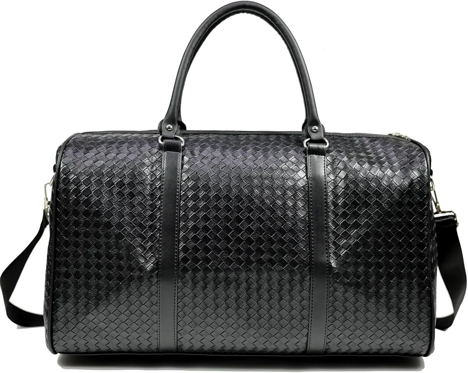 27L Small Travel Duffle Bag Weekender Bags for Women and Men with Shoe Compartment Foldable Waterproof Toiletry Bag Hospital Bags for Labor and Delivery Gym Bag (Black)