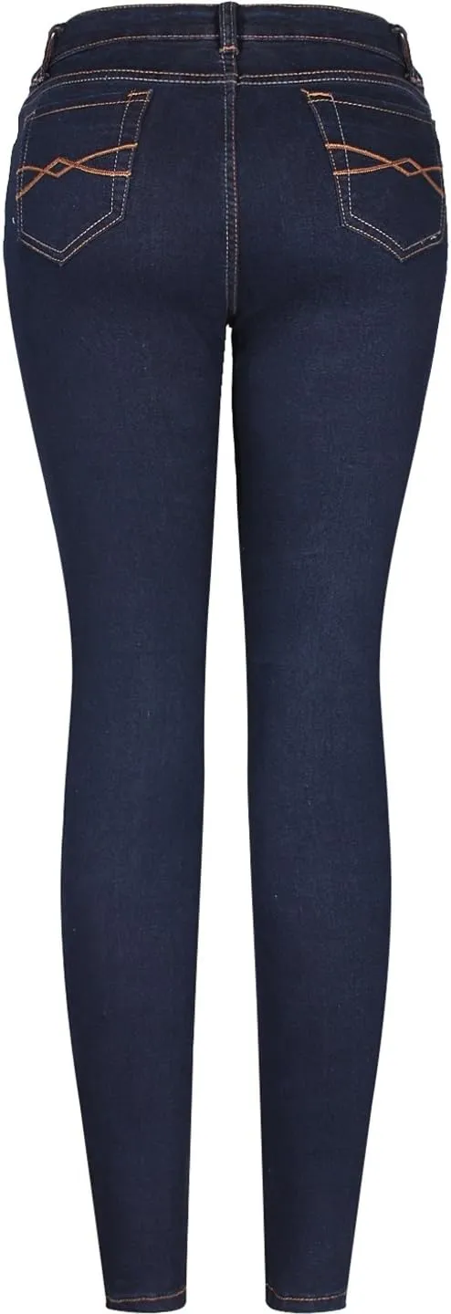 2LUV Women's Stretchy 5 Pocket Dark Denim Skinny JeansÂ