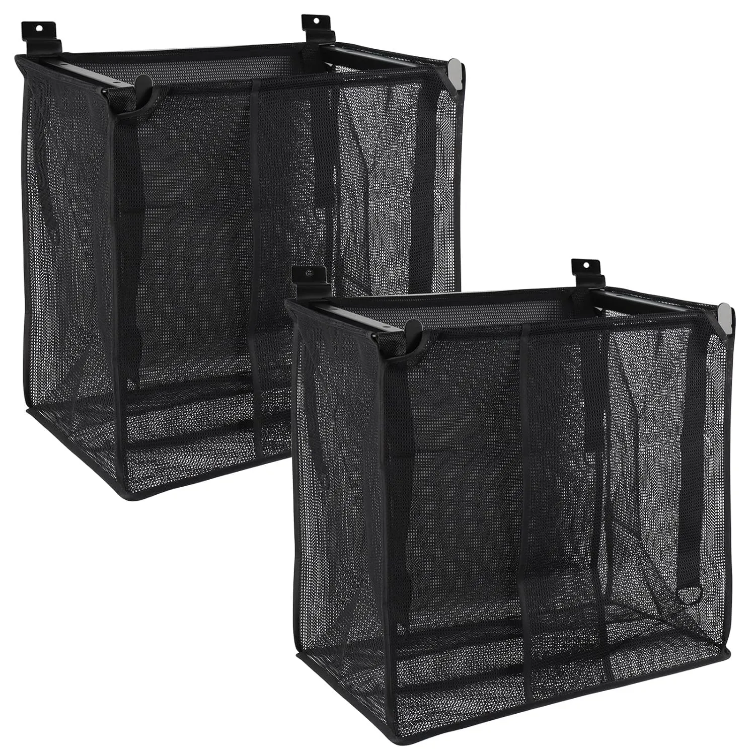2PC Large Slatwall Baskets, Slatwall Mesh Storage Basket with 4PC 10" Slatwall Hooks Hanging Slatwall Accessories, Openings for Easy Access, Storage Organizing(16 x 10 x 16inch)
