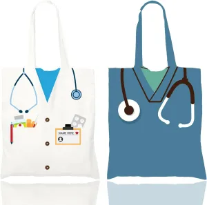 2pcs Teacher Gifts for Women & Men | Canvas Reusable Tote Bag