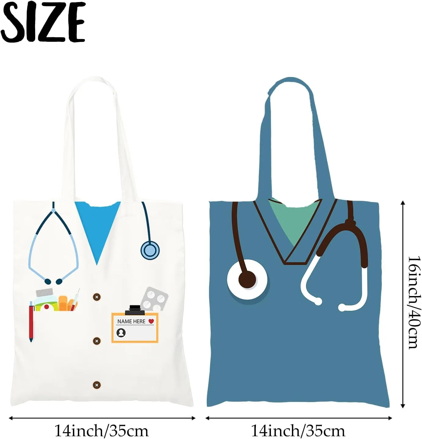 2pcs Teacher Gifts for Women & Men | Canvas Reusable Tote Bag