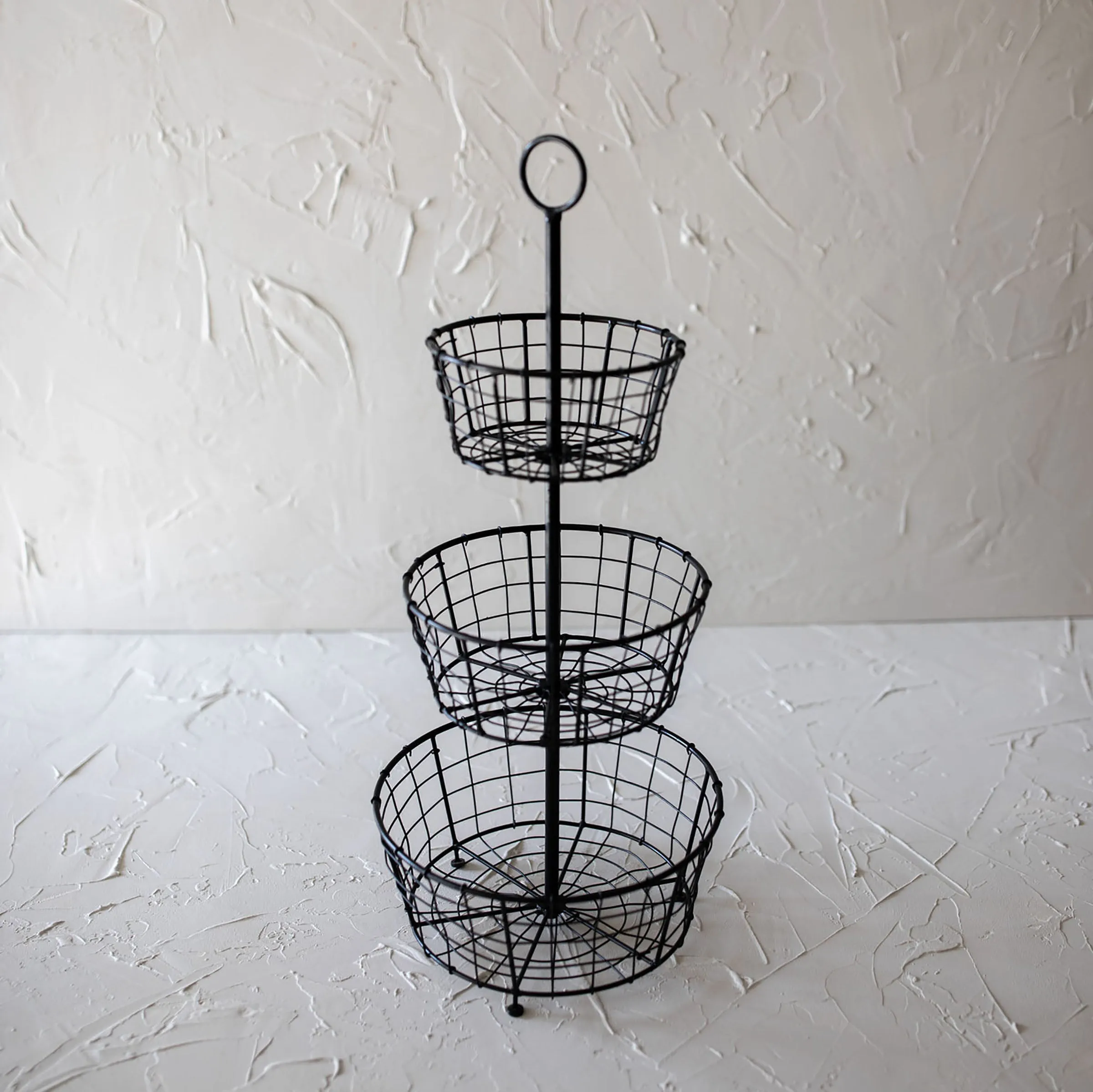 3 TIER TRAY FARMHOUSE BASKETS BLACK METAL (MIN 2)