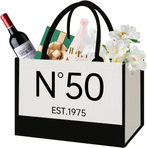 30th 50th Birthday Gifts for Women Tote Bag, Stylish Handbag Vintage Canvas Bag for Birthday, Work, Beach, Travel