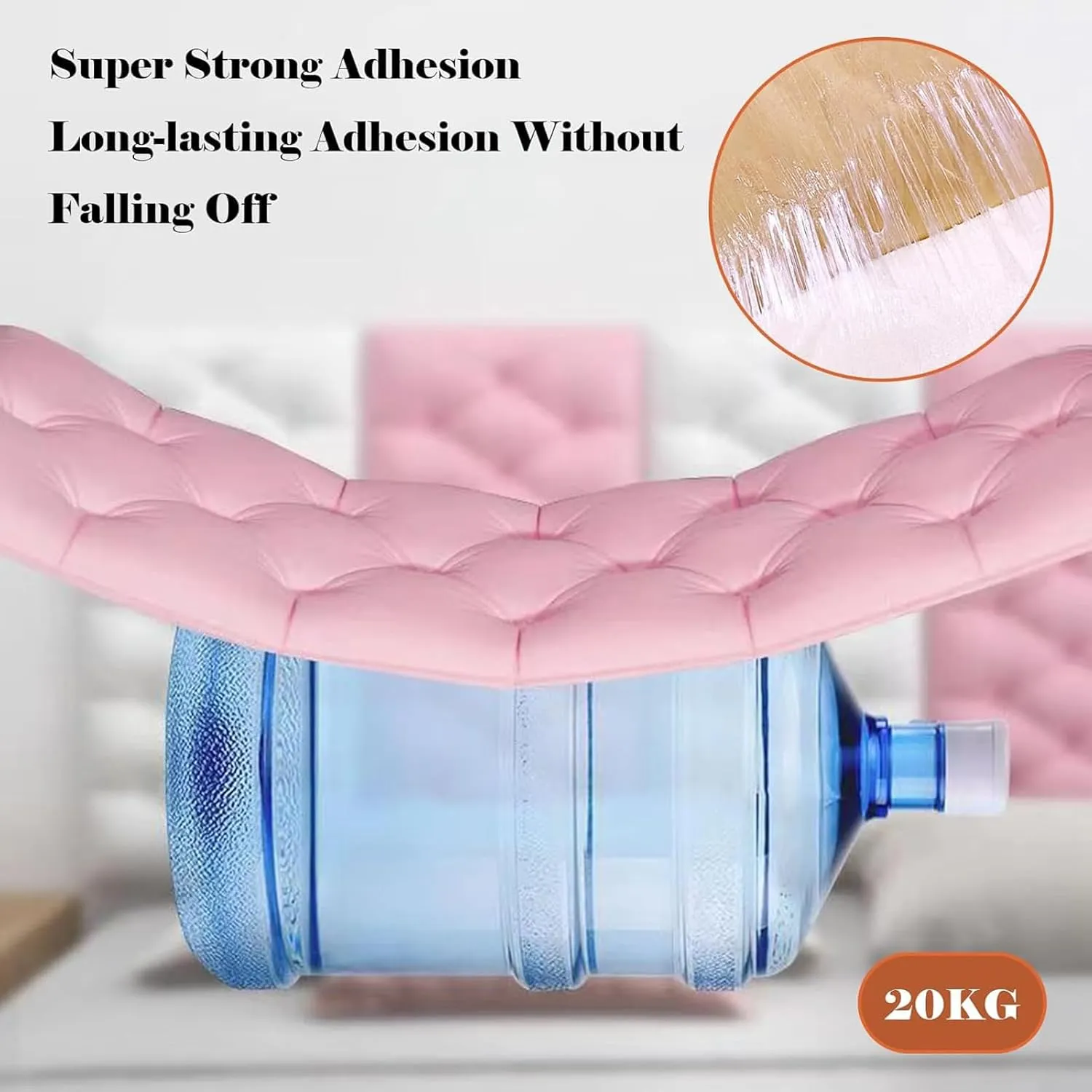3D Anti Collision Wall Padding for Bedroom, Peel and Stick Headboard Padded Wall Cushion Upholstered Self-Adhesive Wall Panels Playroom Decorative Protection Panel Pink 4 Pack（11.8"x23.6"）