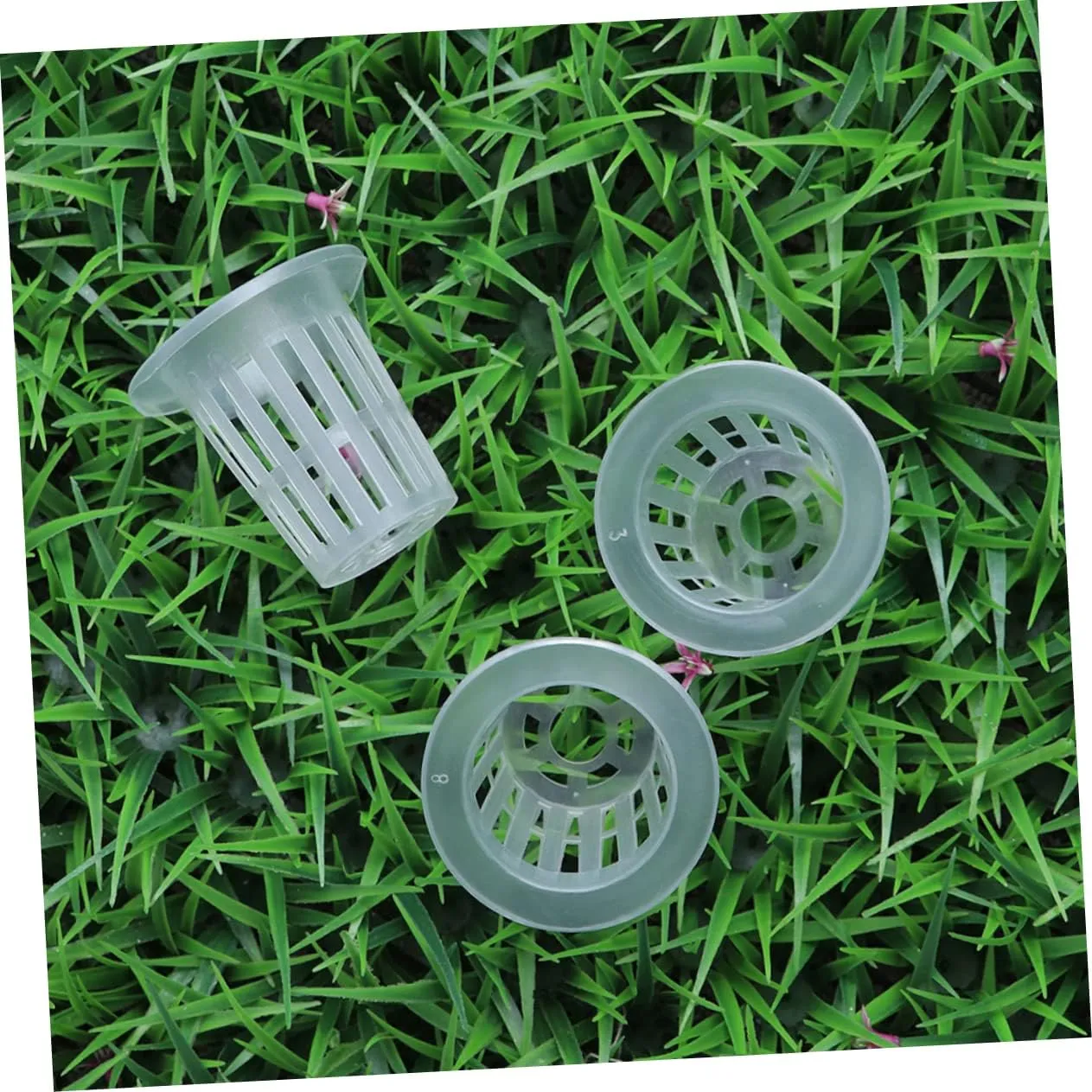 3sets Hydroponics Baskets Plant Net Cups Plastic for Hydroponic/aquaponics/Orchid Growing Slotted Mesh Design 10pcs*3