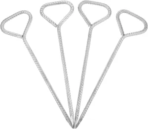 4PCS Heavy Duty Metal Tent Stakes Durable Steel Ground Stakes for Camping Weddings Outdoor Activities Reliable Support for Tents Tarps