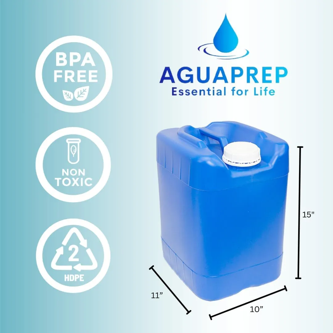 5-Gallon Stackable Water Storage Containers, w/Lids   Spigots, Easy Fill, Survial Supply, Emergency Water Storage for Camping and Disaster Preparedness, RV, Camping, 30 Gallon (6 Tanks Set)
