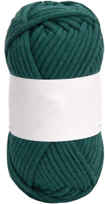 58% Cotton Blend 42% Nylon Tube Yarn Green Soft Yarn for Knitting Crocheting Bag Basket Home Textile Yarn Craft Yarn 160gram