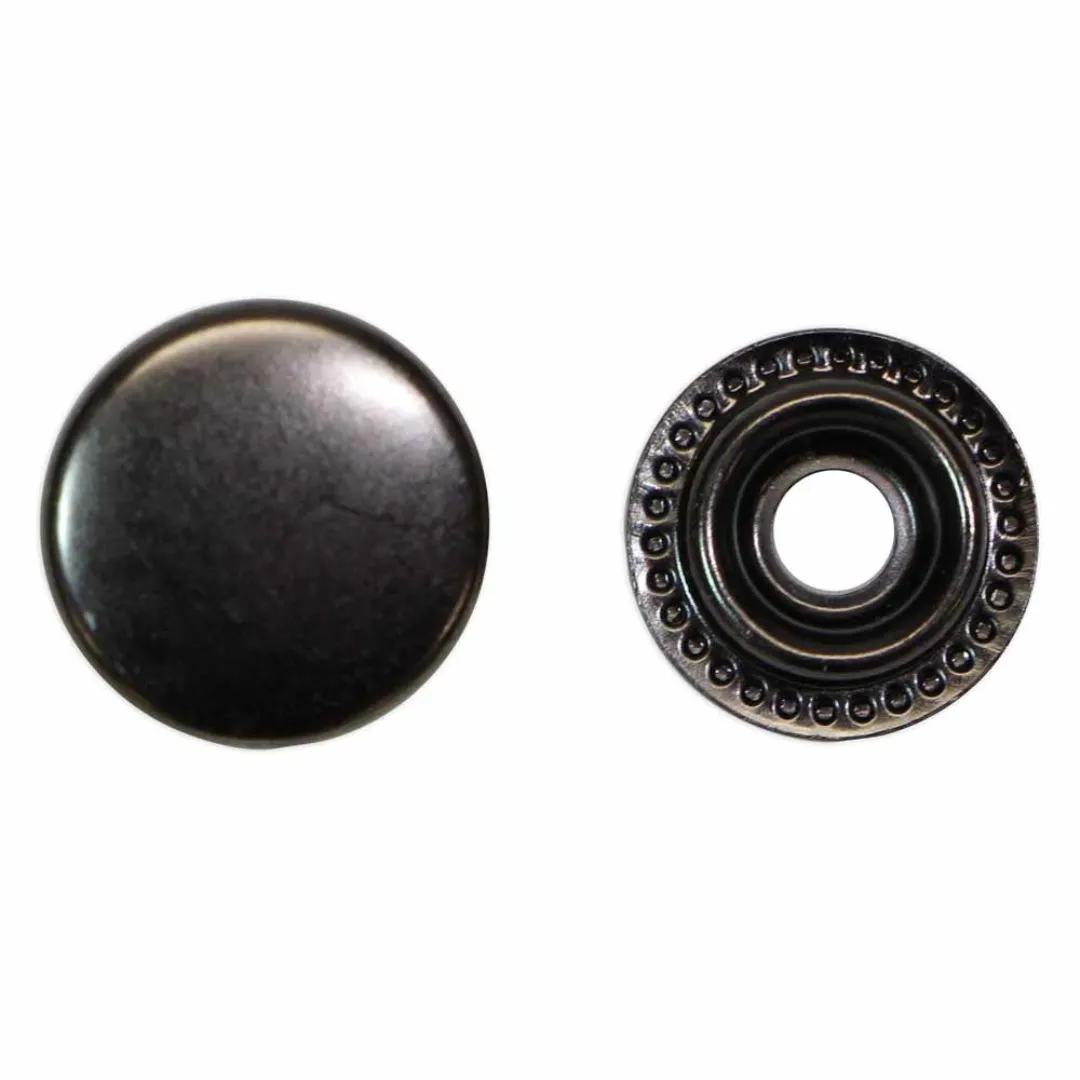 5/8" (15 mm) Heavy Duty Snaps, Set of 6 - Gunmetal