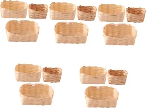 5sets Miniature Woven Baskets Compact Storage Bins for Home Decor DIY Dollhouse Accessories Rustic Mini Fruit Baskets for Childrens Playroom Office Garden 3pcs*5