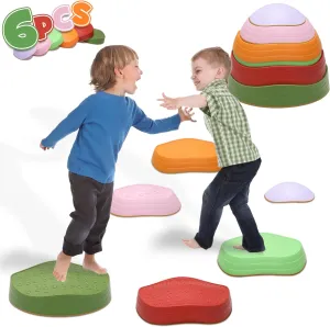 6 PCS Stepping Stones for Kids, Non-Slip Balance Stepping Stones, Sensory Toys for Toddlers Coordination Skills, Outdoor Indoor Toddler Toys for Age 3 4 5 6 7 8