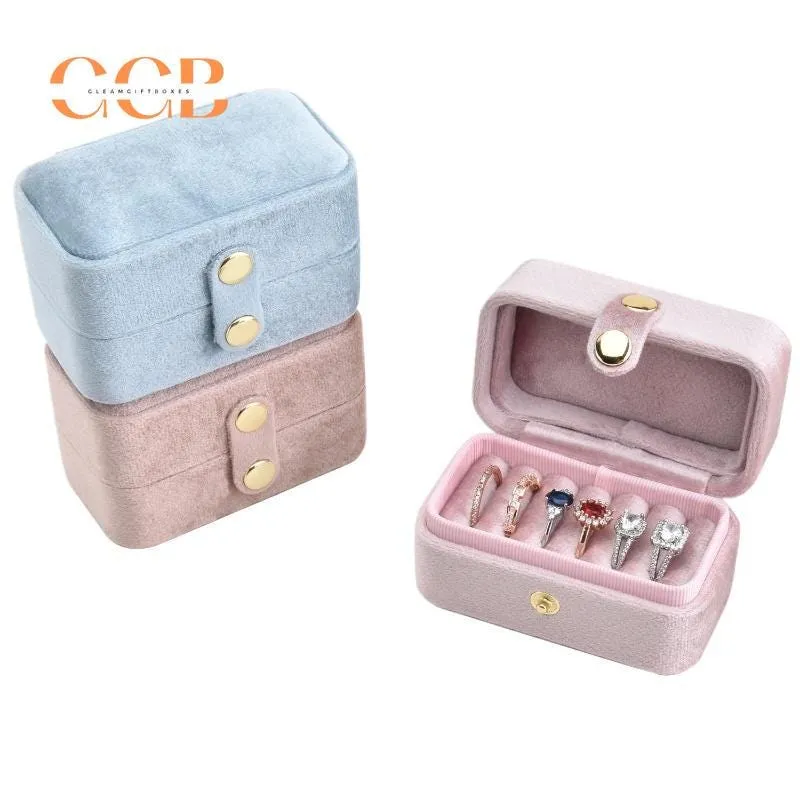 6 slot rectangle velvet ring box, velvet ring box, jewelry display box, ring organizer, ring holder, ring display, jewelry organizer