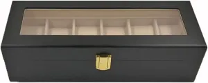 6 Slots Wooden Watch Box Display Case Organizer Jewelry Storage Gift Jewelry Storage Box(D)