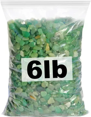 6lb Green Aventurine Tumbled Chips Stone Natural Polished Pebbles Small Quartz Crystals Decorative Gravel for Potted Plants, Succulents, Cactus, Bonsai, Terrarium, Fairy Garden, DIY Project, Crafts