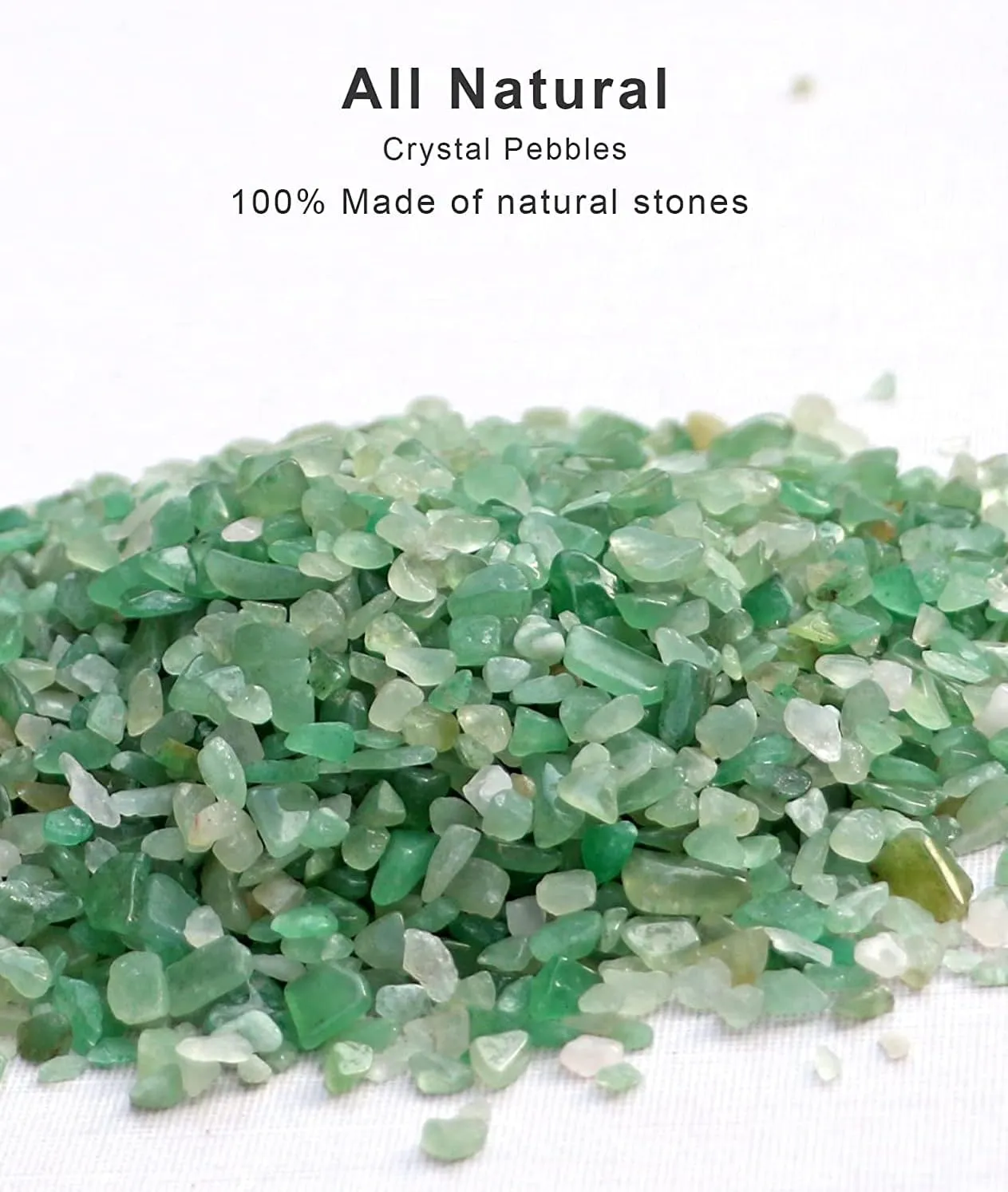 6lb Green Aventurine Tumbled Chips Stone Natural Polished Pebbles Small Quartz Crystals Decorative Gravel for Potted Plants, Succulents, Cactus, Bonsai, Terrarium, Fairy Garden, DIY Project, Crafts